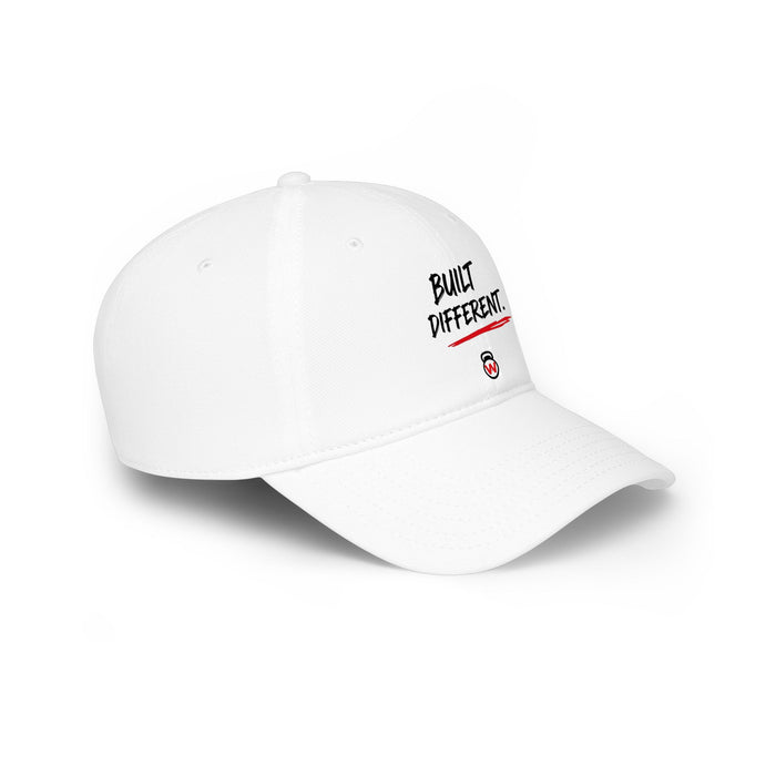 Built Different Baseball Cap — Low Profile White Dad Hat