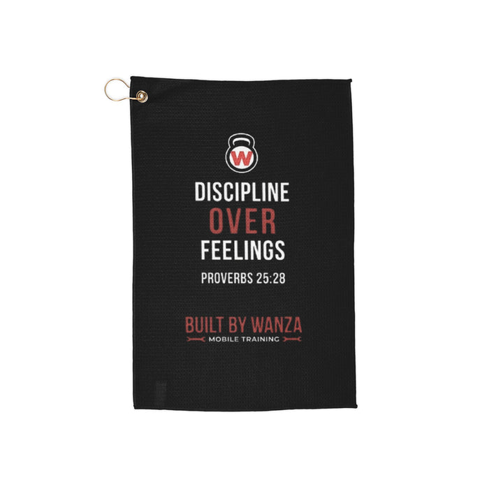 Discipline Over Feelings Golf Towel – Built By Wanza Motivational Golf Towel