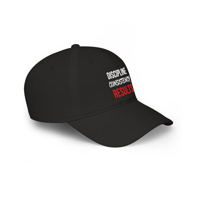 Discipline Consistency Results Baseball Cap — Motivational Trainer Hat