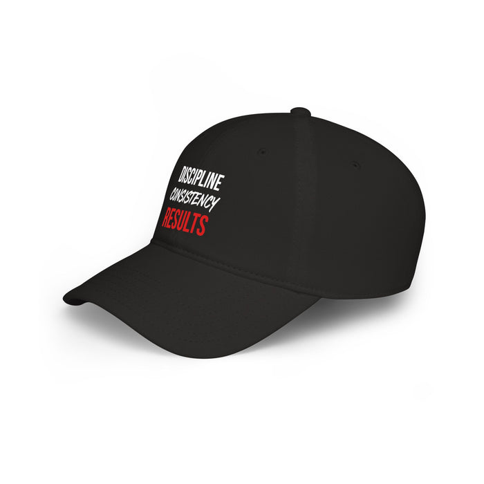 Discipline Consistency Results Baseball Cap — Motivational Trainer Hat