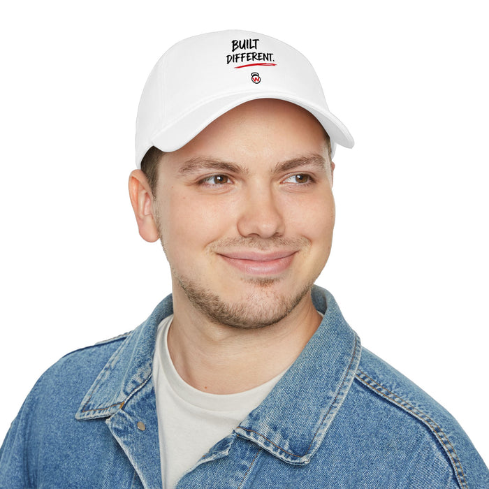 Built Different Baseball Cap — Low Profile White Dad Hat