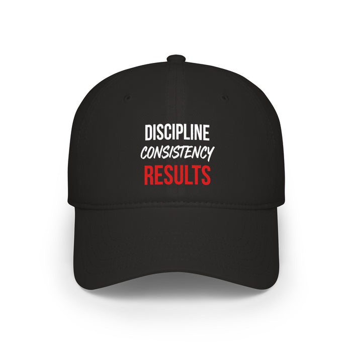 Discipline Consistency Results Baseball Cap — Motivational Trainer Hat