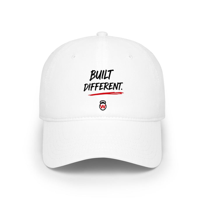 Built Different Baseball Cap — Low Profile White Dad Hat