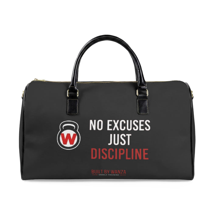 Leather Travel Bag — "No Excuses Just Discipline" Duffle (Built by Wanza)