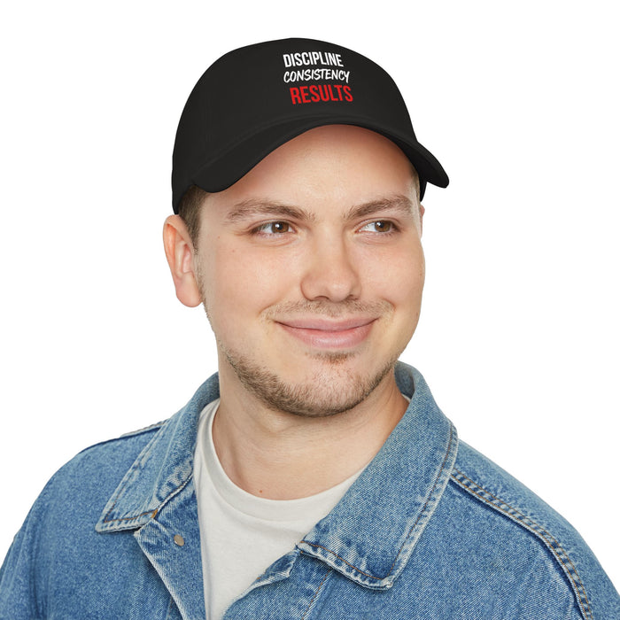 Discipline Consistency Results Baseball Cap — Motivational Trainer Hat